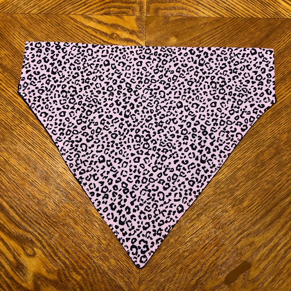 Bandana for Large breed dog - baby pink leopard